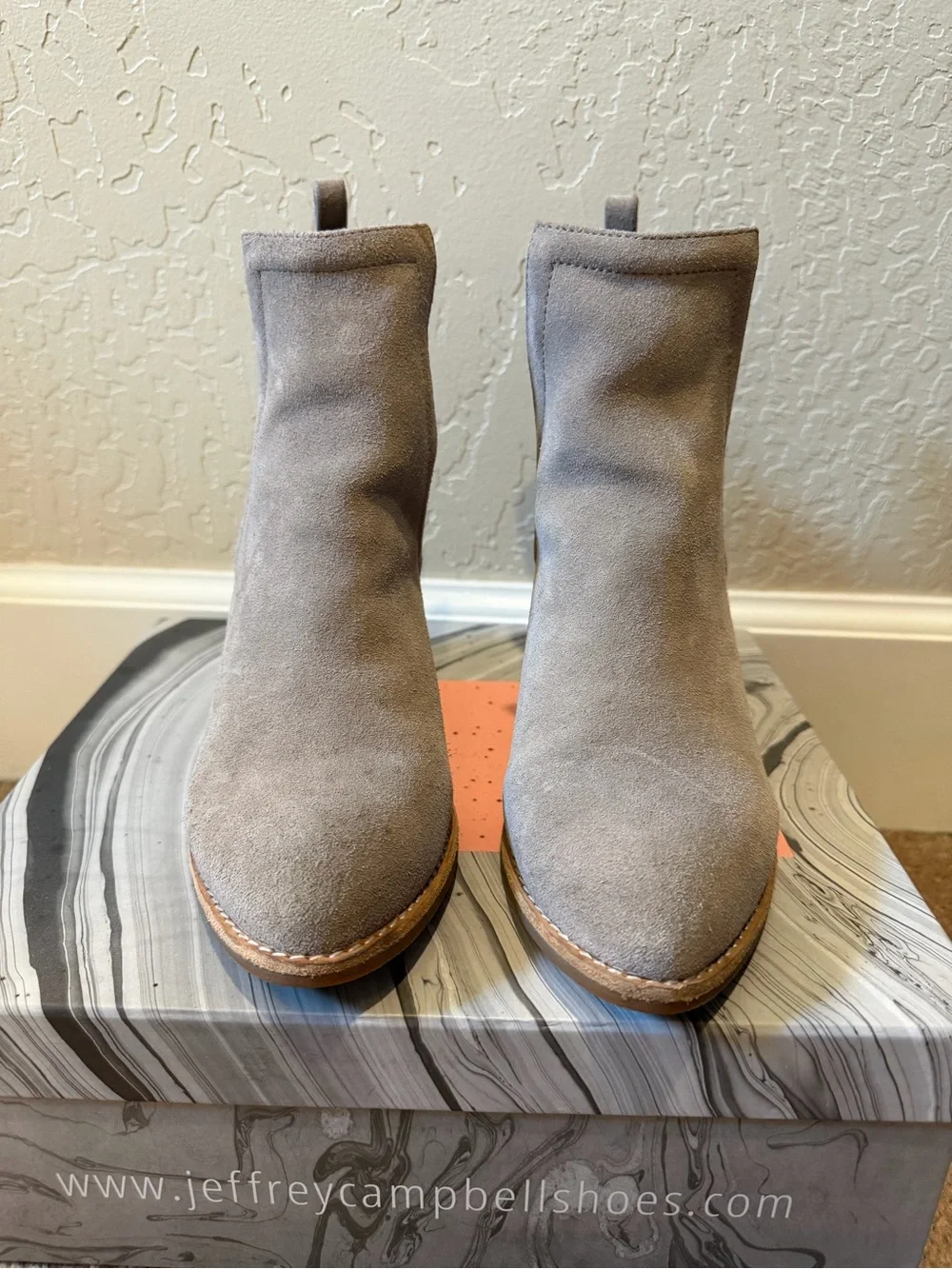 Jeffrey Campbell Taupe Suede Ankle Booties